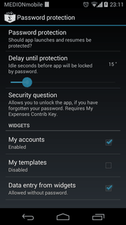 Password settings